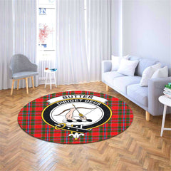 Butter Tartan Crest Round Rug