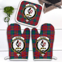 Byres Tartan Crest Oven Mitt And Pot Holder (2 Oven Mitts + 1 Pot Holder)