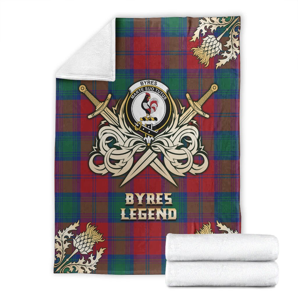 Byres Tartan Gold Courage Symbol Blanket