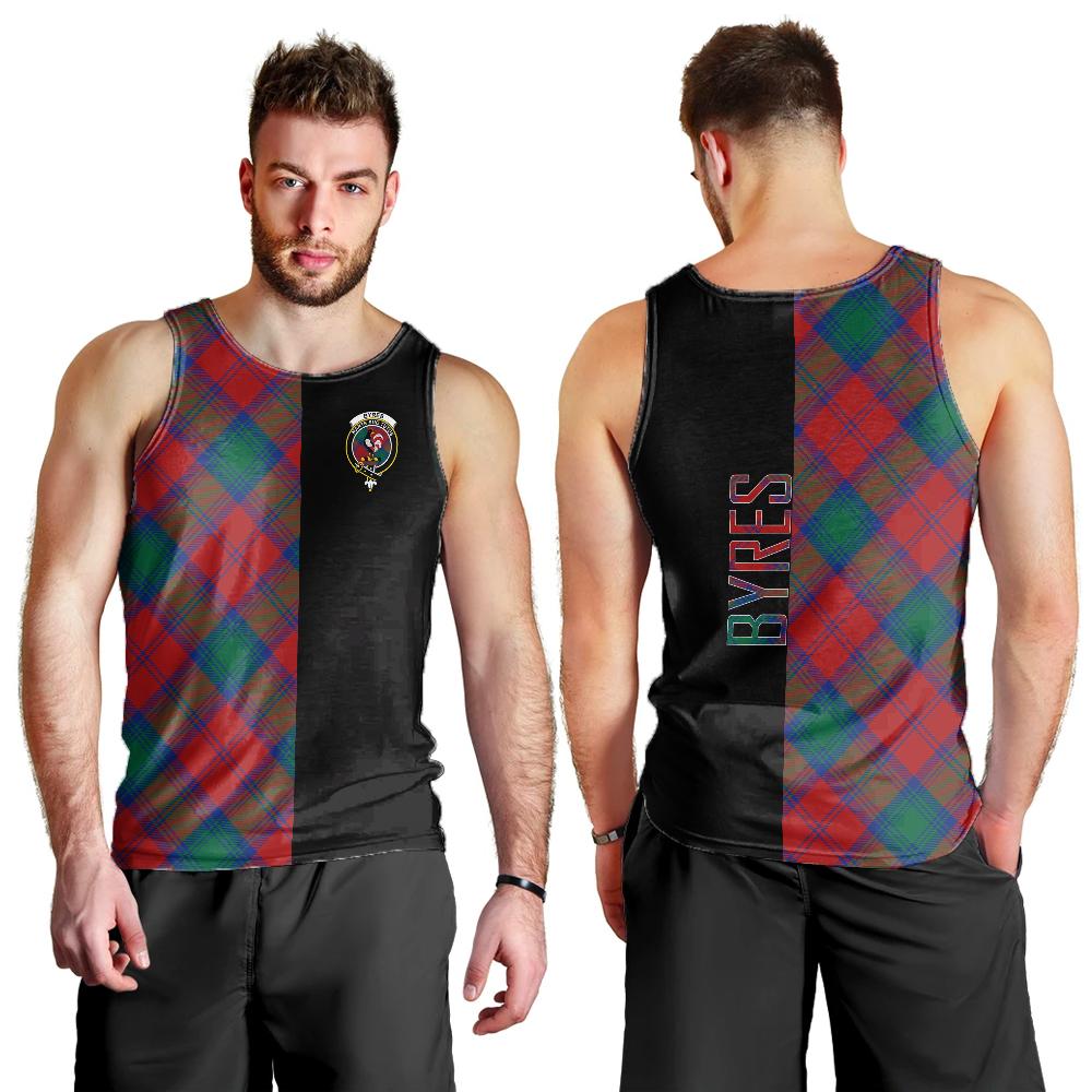 Byres Tartan Crest Men's Tank Top - Cross Style