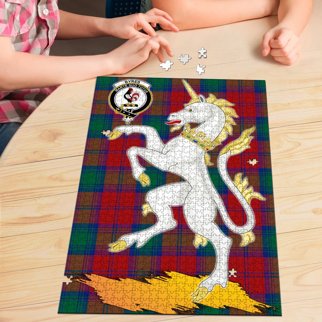 Byres Tartan Crest Unicorn Scotland Jigsaw Puzzles