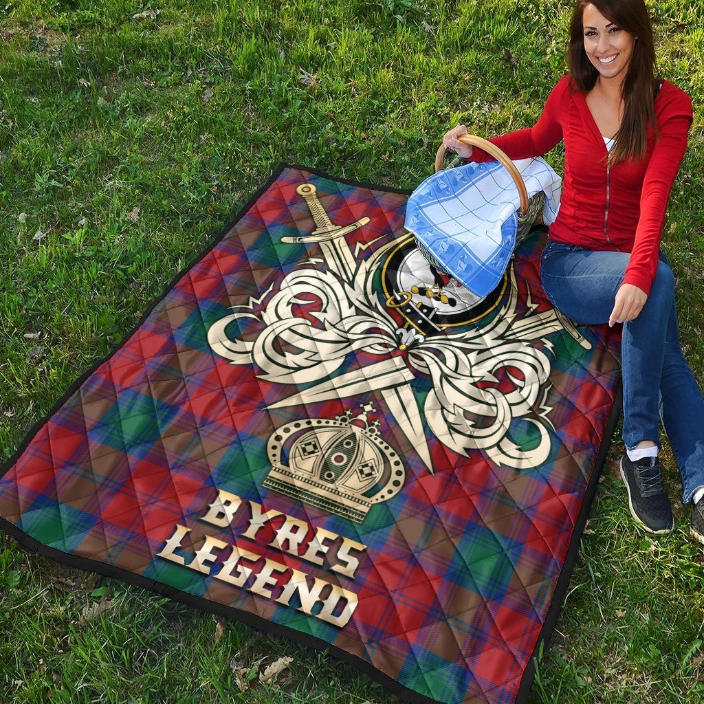 Byres Tartan Crest Legend Gold Royal Premium Quilt