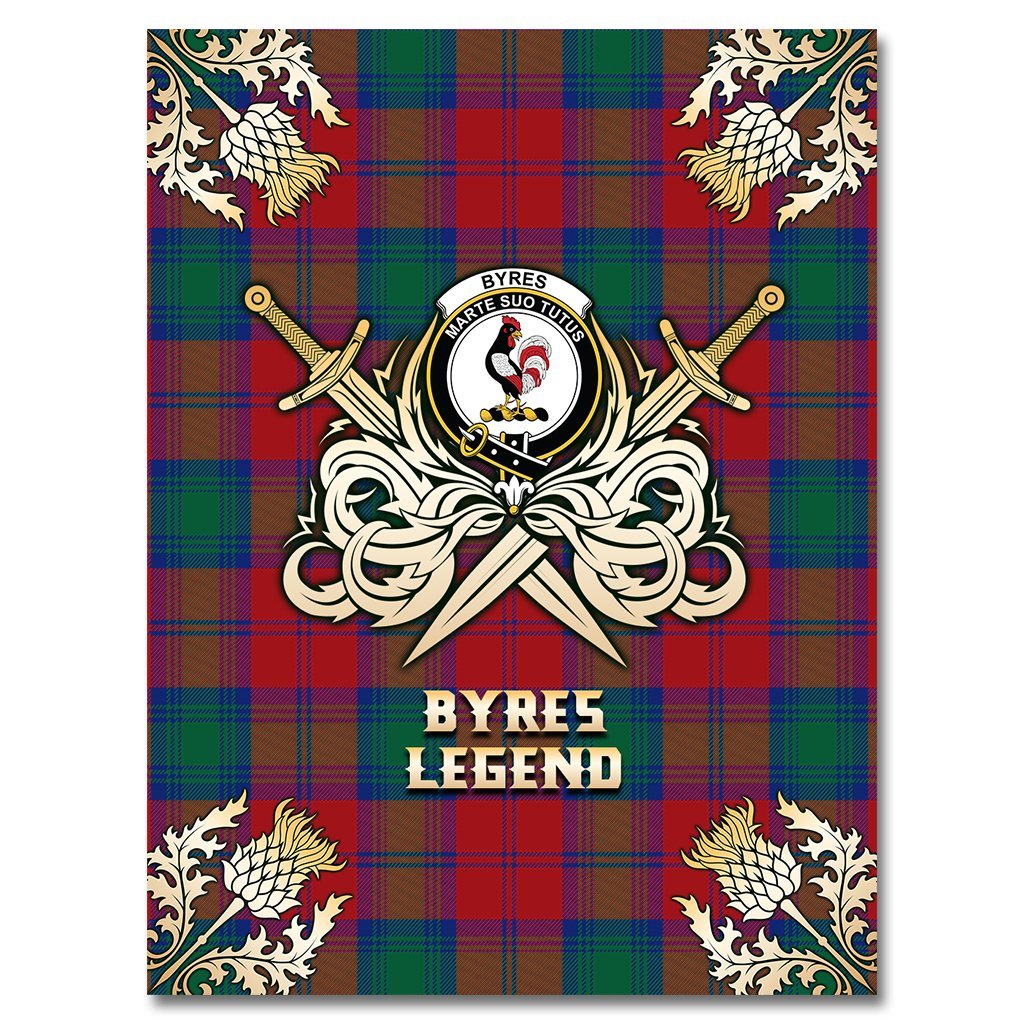 Byres Tartan Gold Courage Symbol Blanket