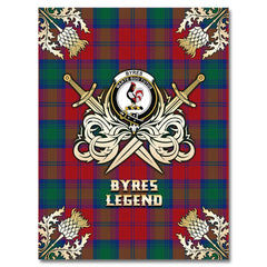 Byres Tartan Gold Courage Symbol Blanket