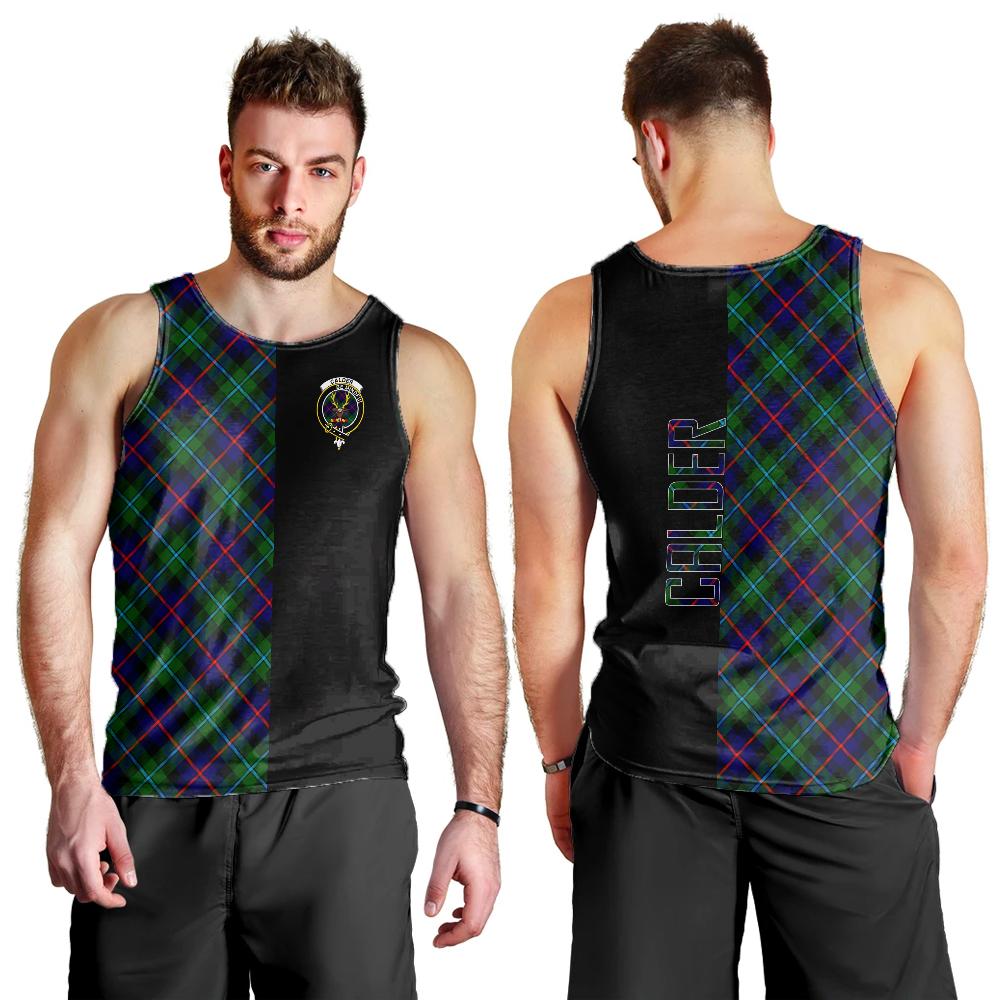 Calder Modern Tartan Crest Men's Tank Top - Cross Style