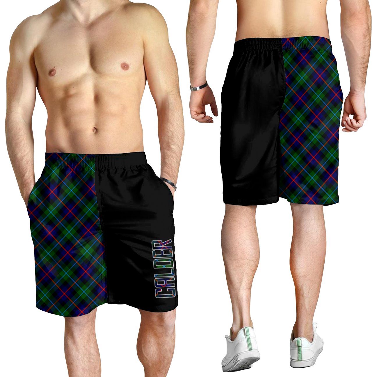 Calder Modern Tartan Crest Men's Short - Cross Style