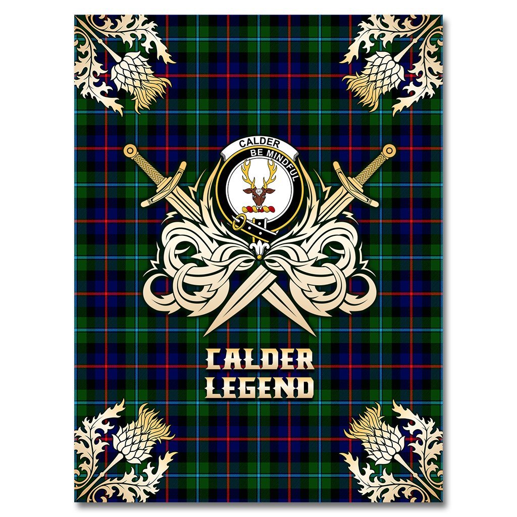 Calder Modern Tartan Gold Courage Symbol Blanket