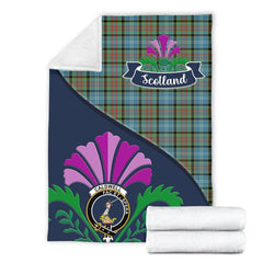 Caldwell Tartan Crest Premium Blanket - Thistle Style