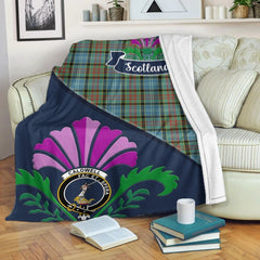 Caldwell Tartan Crest Premium Blanket - Thistle Style