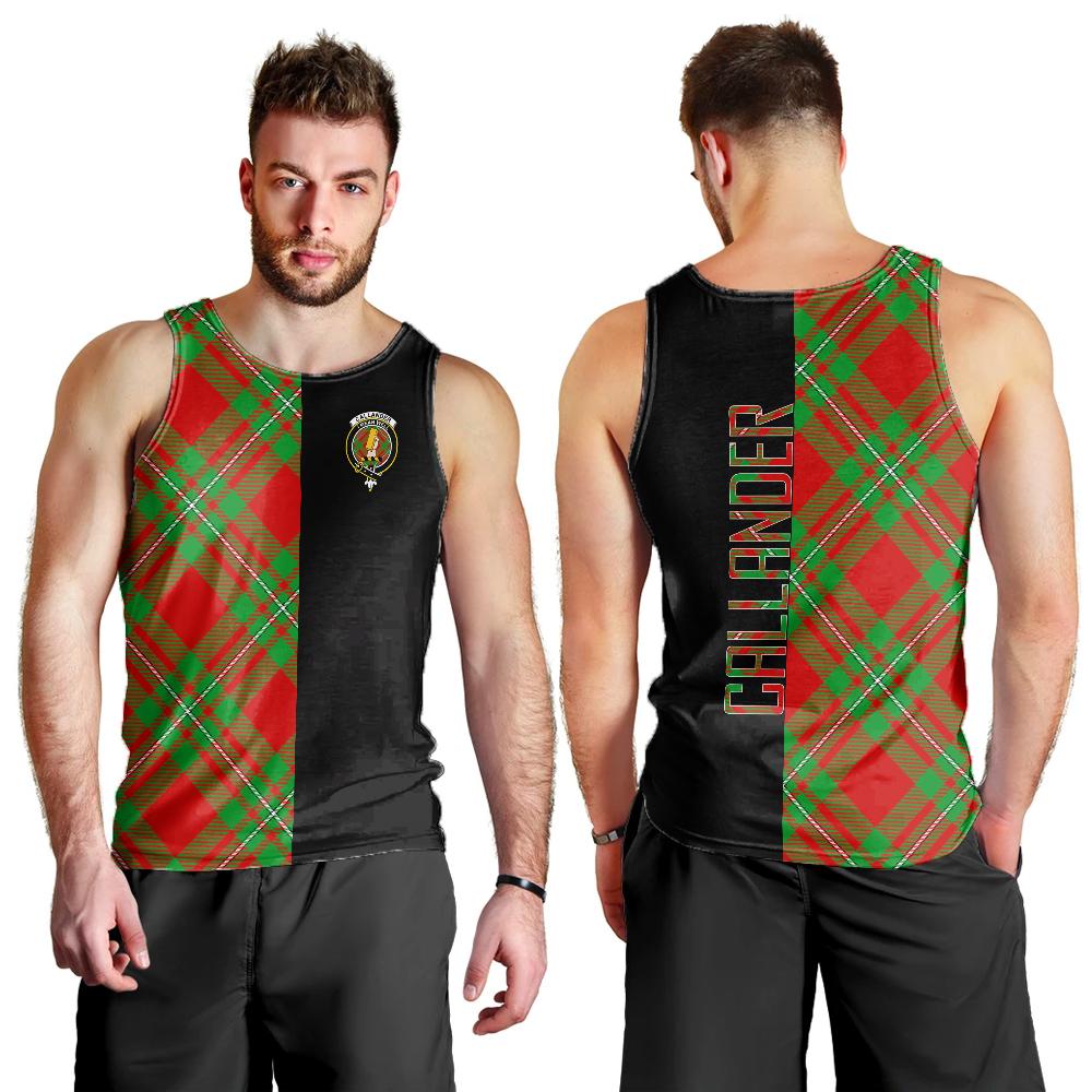 Callander Modern Tartan Crest Men's Tank Top - Cross Style