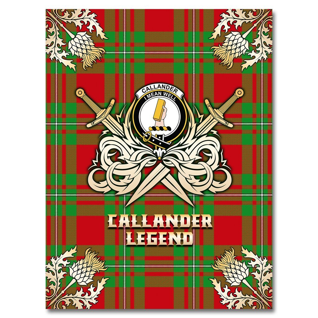 Callander Modern Tartan Gold Courage Symbol Blanket