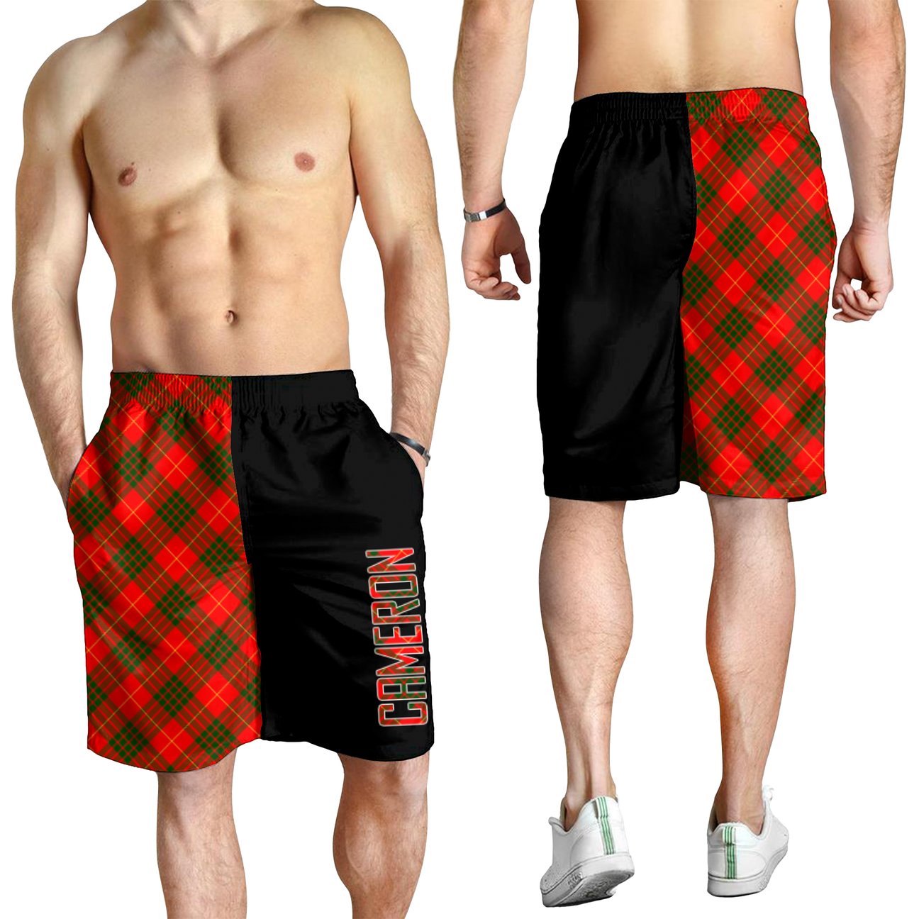 Cameron Modern Tartan Crest Men's Short - Cross Style