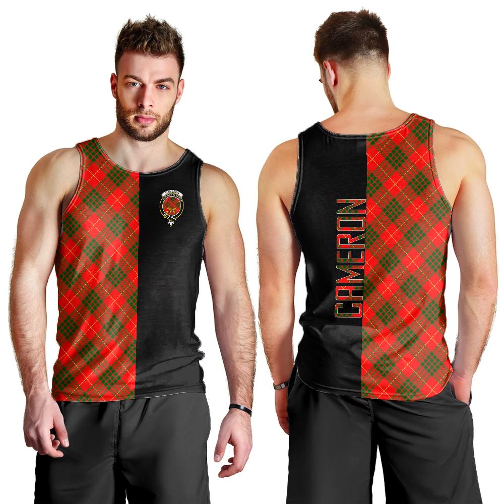 Cameron Modern Tartan Crest Men's Tank Top - Cross Style