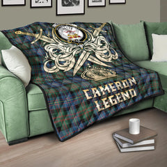 Cameron of Erracht Ancient Tartan Crest Legend Gold Royal Premium Quilt