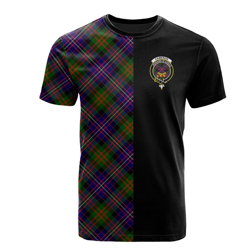 Cameron of Erracht Modern Tartan T-Shirt Half of Me - Cross Style
