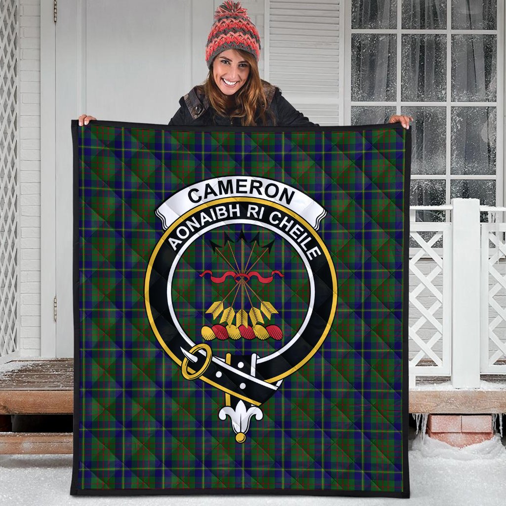 Cameron of Lochiel Hunting Tartan Crest Quilt