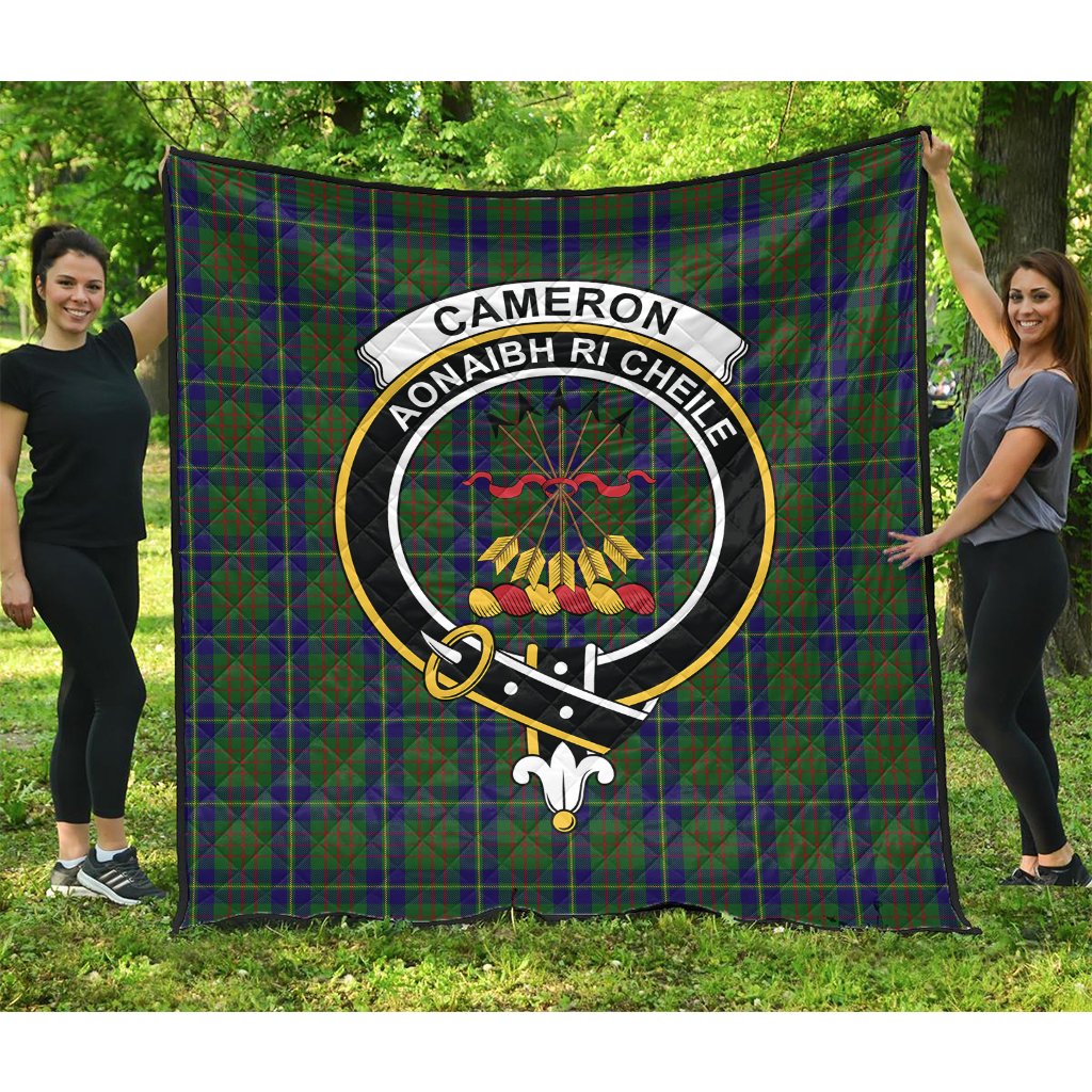 Cameron of Lochiel Hunting Tartan Crest Quilt