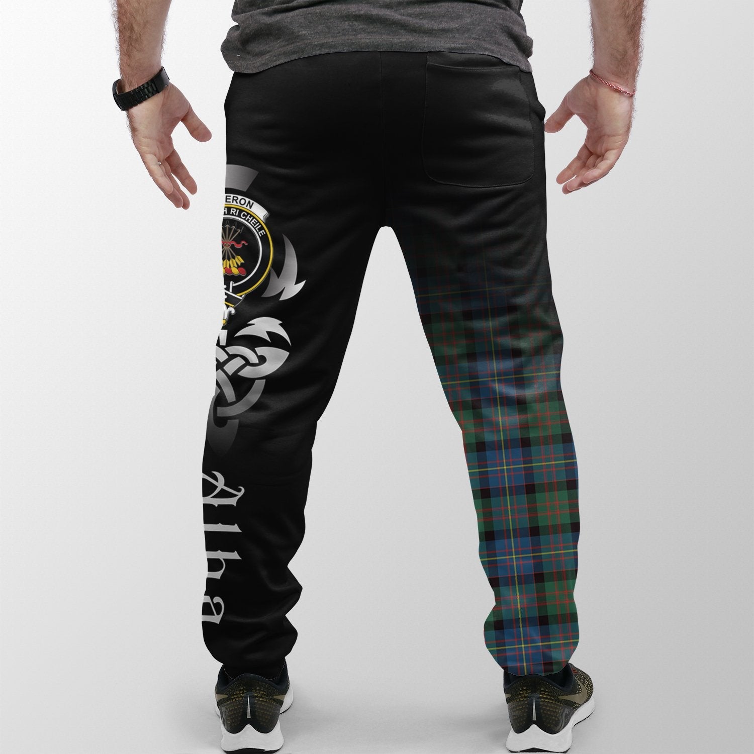 Cameron Of Erracht Ancient Tartan Crest Jogger Sweatpants - Alba Celtic Style