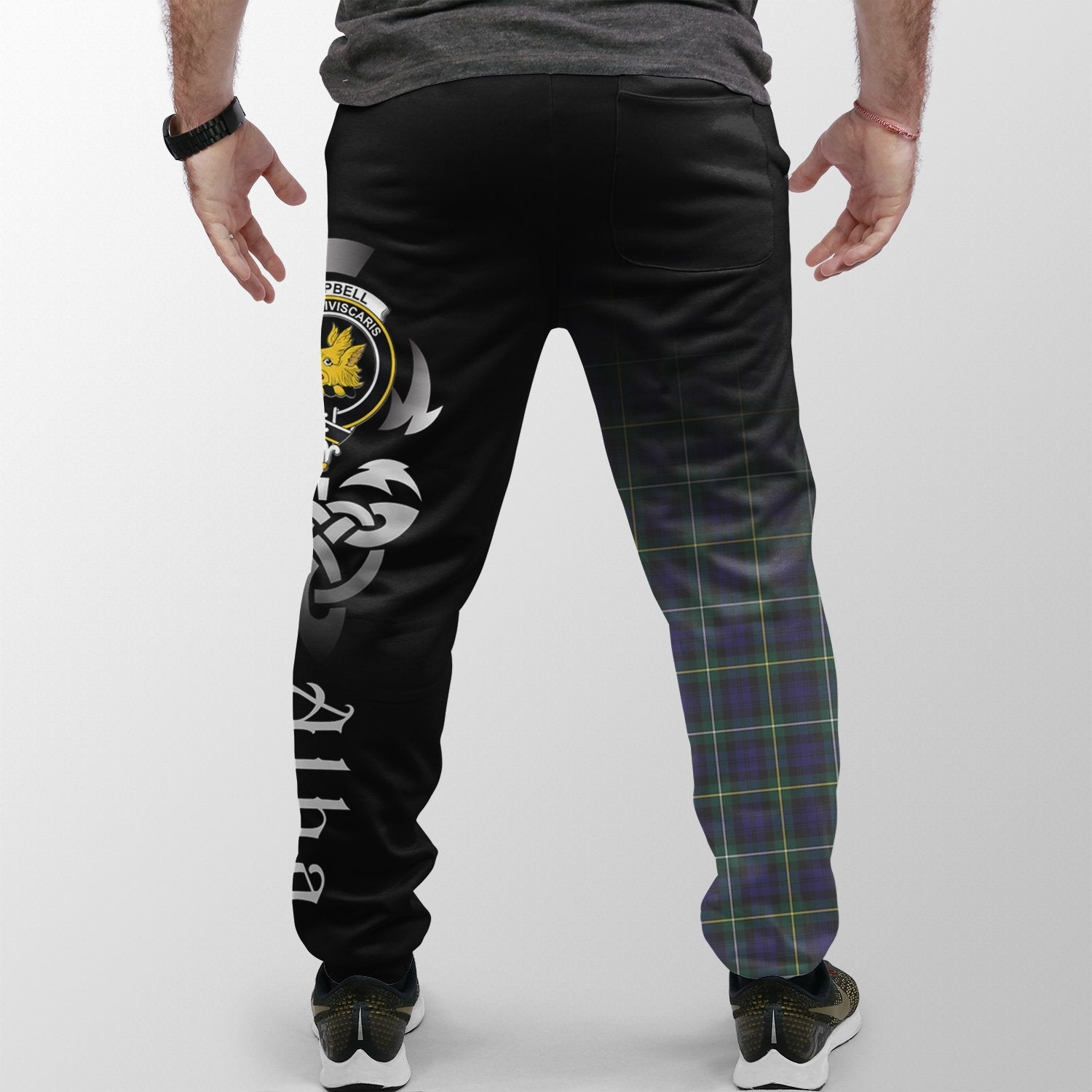 Campbell Argyll Modern Tartan Crest Jogger Sweatpants - Alba Celtic Style