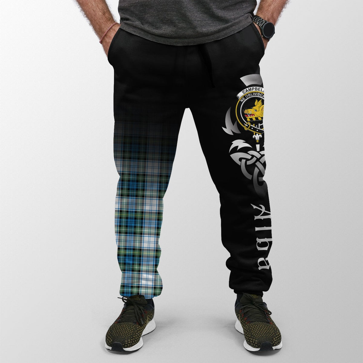 Campbell Dress Ancient Tartan Crest Jogger Sweatpants - Alba Celtic Style