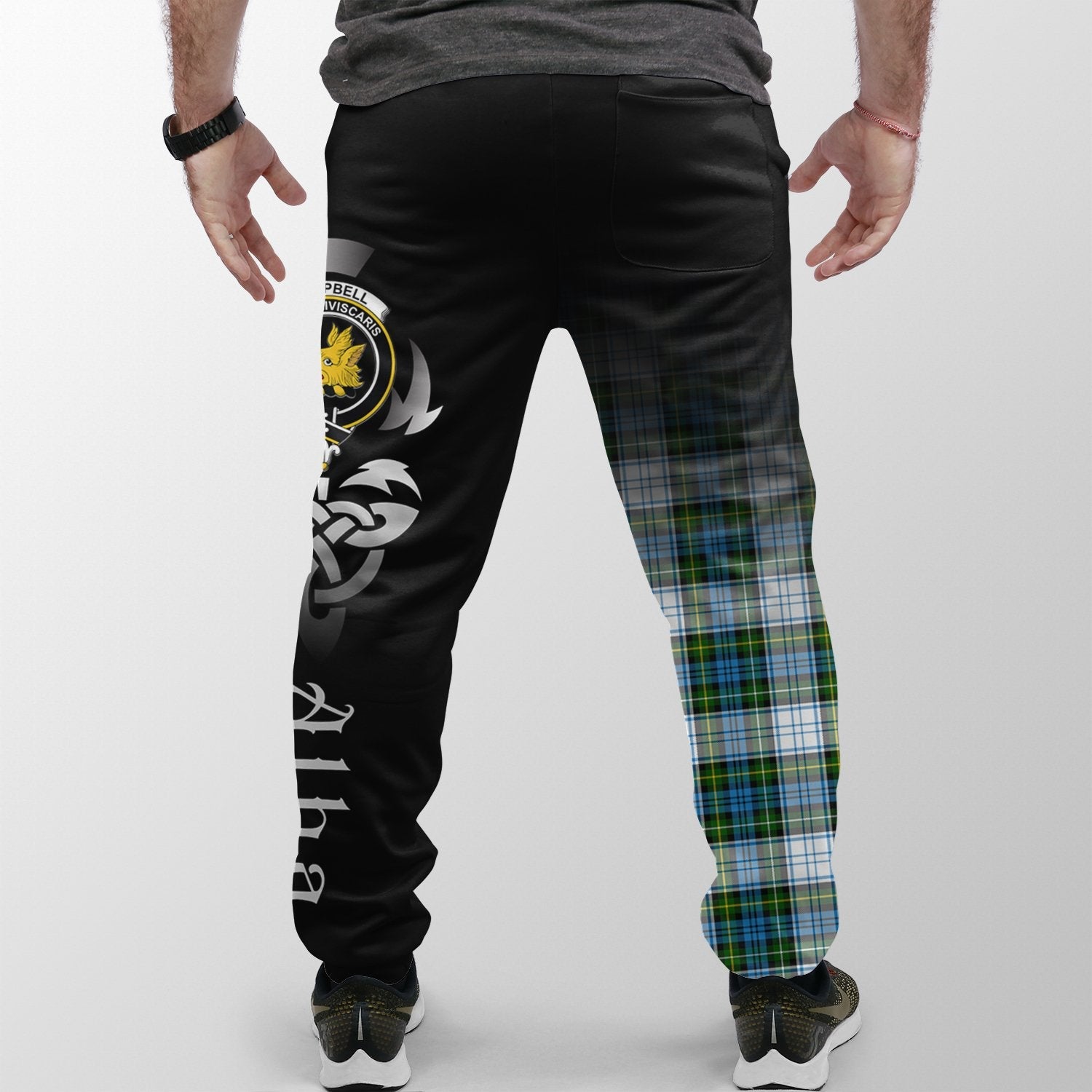 Campbell Dress Tartan Crest Jogger Sweatpants - Alba Celtic Style