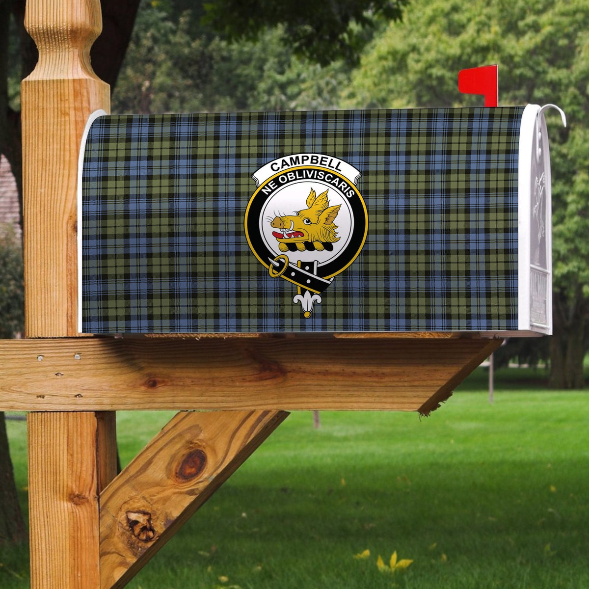 Campbell Faded Tartan Crest Mailbox