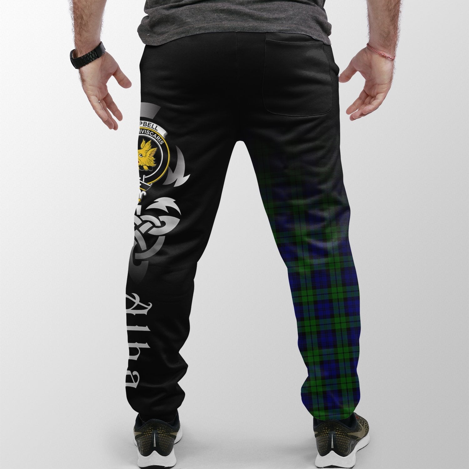 Campbell Modern Tartan Crest Jogger Sweatpants - Alba Celtic Style