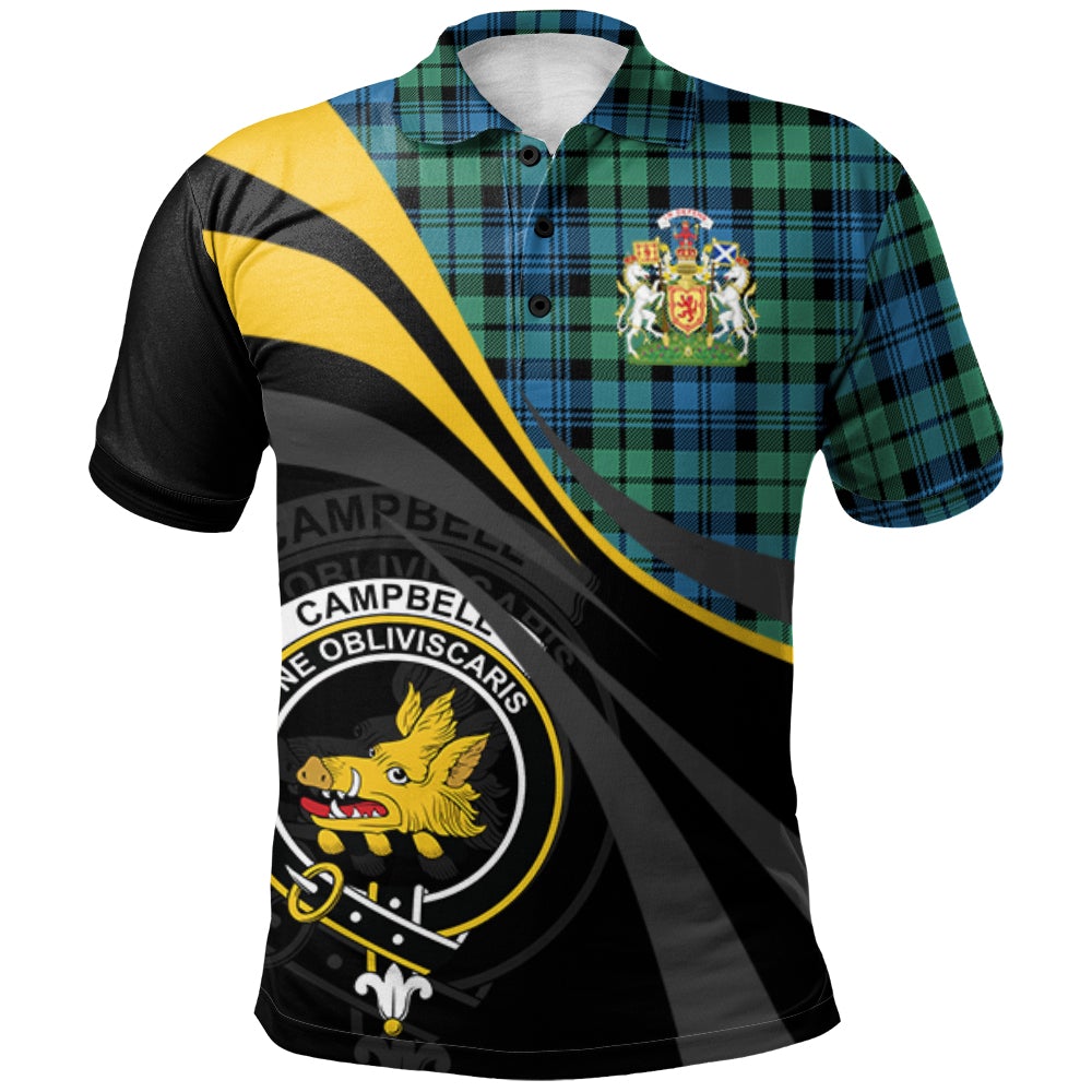 Campbell Ancient 01 Tartan Polo Shirt - Royal Coat Of Arms Style