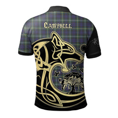 Campbell Argyll Modern Tartan Polo Shirt Viking Wolf