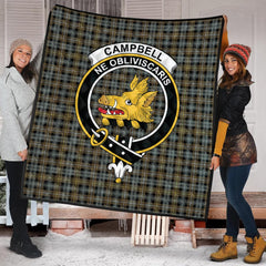 Campbell Argyll Weathered Tartan Crest Quilt