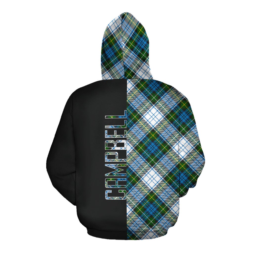 Campbell Dress Tartan Hoodie Half of Me - Cross Style