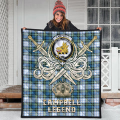 Campbell Dress Ancient Tartan Crest Legend Gold Royal Premium Quilt
