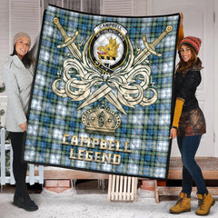 Campbell Dress Ancient Tartan Crest Legend Gold Royal Premium Quilt