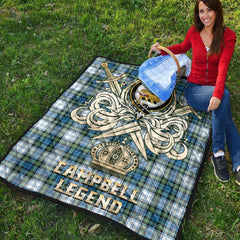 Campbell Dress Ancient Tartan Crest Legend Gold Royal Premium Quilt