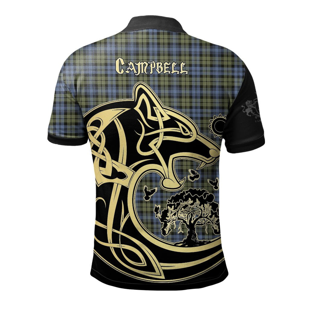 Campbell Faded Tartan Polo Shirt Viking Wolf