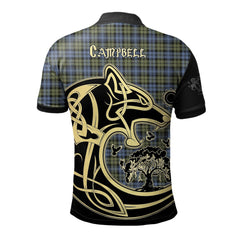 Campbell Faded Tartan Polo Shirt Viking Wolf