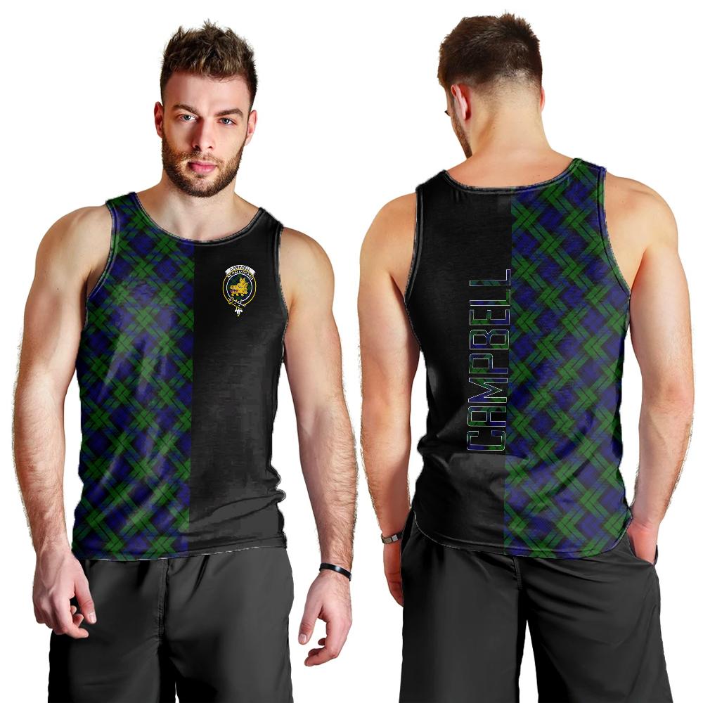 Campbell Modern Tartan Crest Men's Tank Top - Cross Style