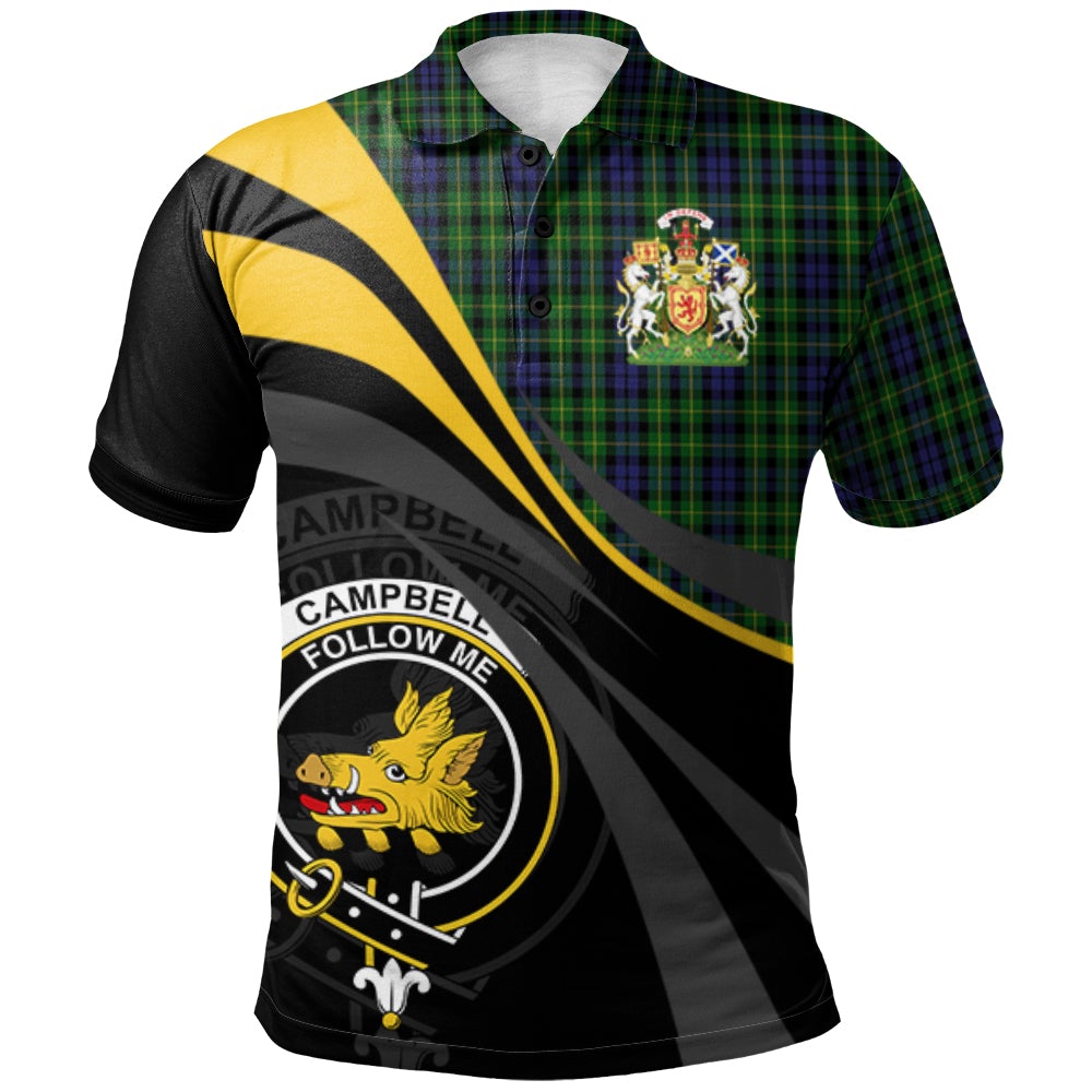 Campbell of Breadalbane Tartan Polo Shirt - Royal Coat Of Arms Style