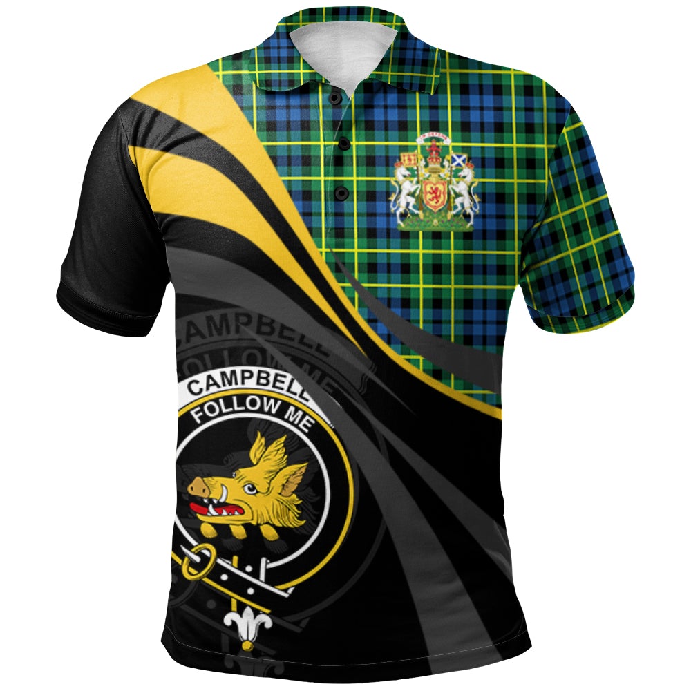 Campbell of Breadalbane Ancient Tartan Polo Shirt - Royal Coat Of Arms Style