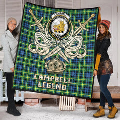Campbell of Breadalbane Ancient Tartan Crest Legend Gold Royal Premium Quilt