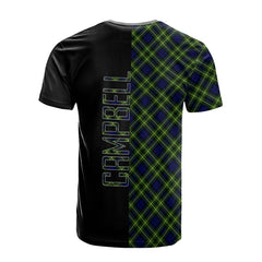 Campbell of Breadalbane Modern Tartan T-Shirt Half of Me - Cross Style
