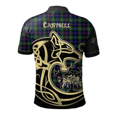 Campbell of Cawdor Modern Tartan Polo Shirt Viking Wolf