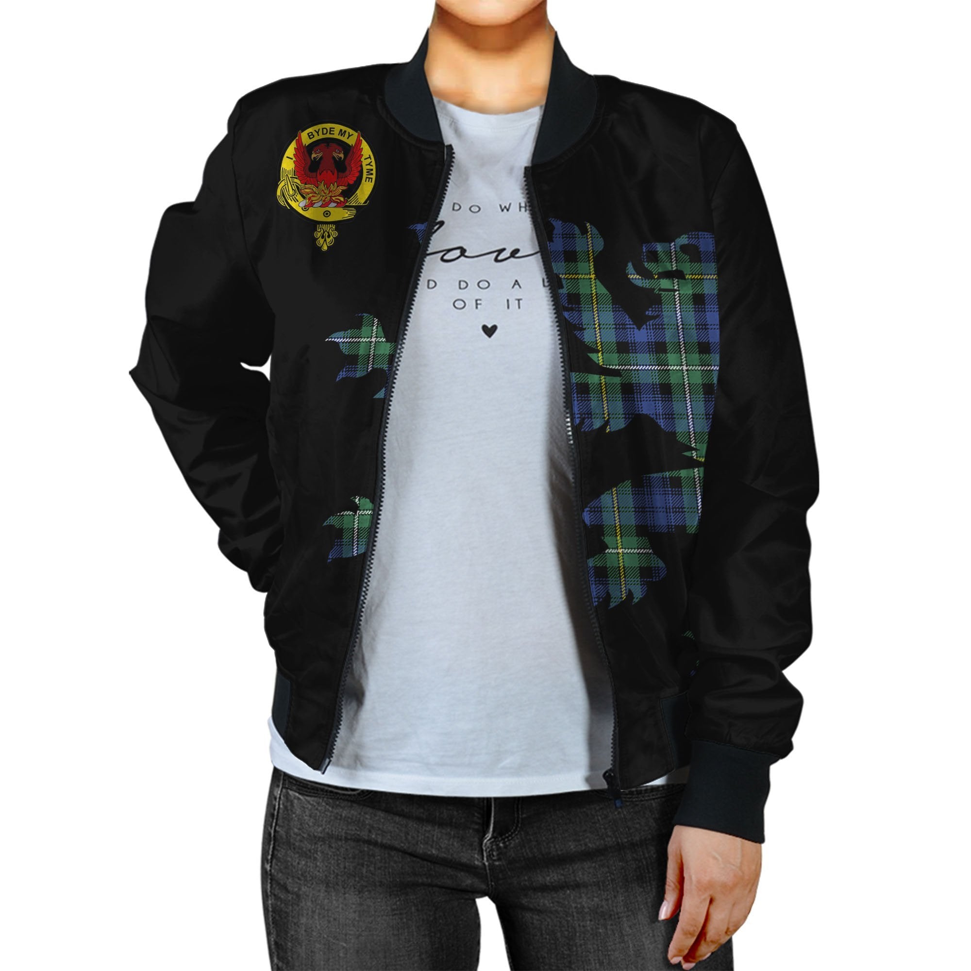 Campbell of Loudon Tartan Bomber Jacket Lion & Thistle