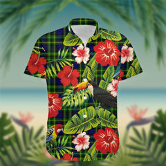 Campbell of Breadalbane Tartan Hawaiian Shirt Hibiscus, Coconut, Parrot, Pineapple - Tropical Garden Shirt
