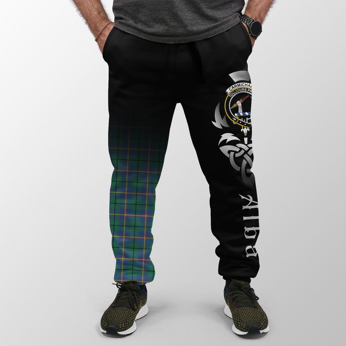 Carmichael Ancient Tartan Crest Jogger Sweatpants - Alba Celtic Style