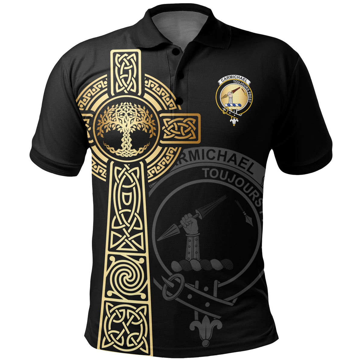 Carmichael Clan Unisex Polo Shirt - Celtic Tree Of Life