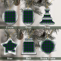 Carmichael Tartan Christmas Ceramic Ornament - Snow Style