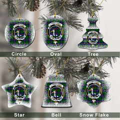 Carmichael Tartan Christmas Ceramic Ornament - Snow Style