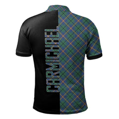 Carmichael Ancient Tartan Polo Shirt Half of Me - Cross Style