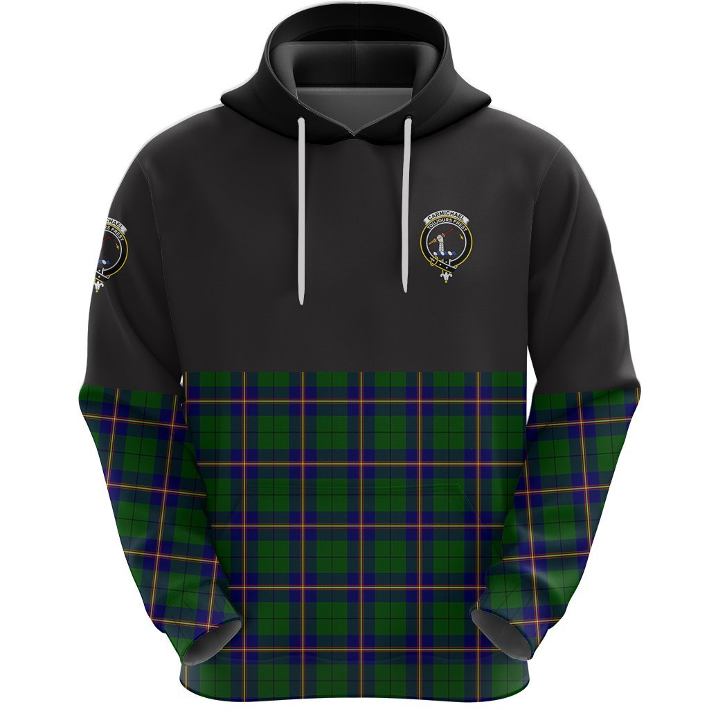 Carmichael Modern Clan Half Of Tartan Hoodie
